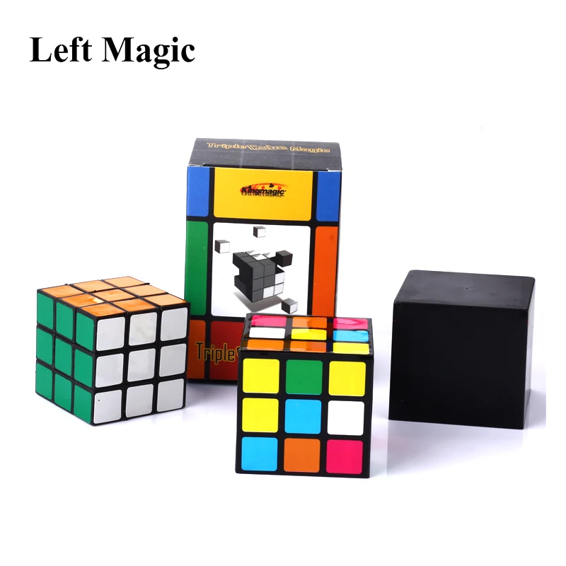 Triple Diko Cube Magic Tricks Irelia Magic Set Illusion Cube Magic Deep Close Up Stage Street Magic Puntelli Gimmick