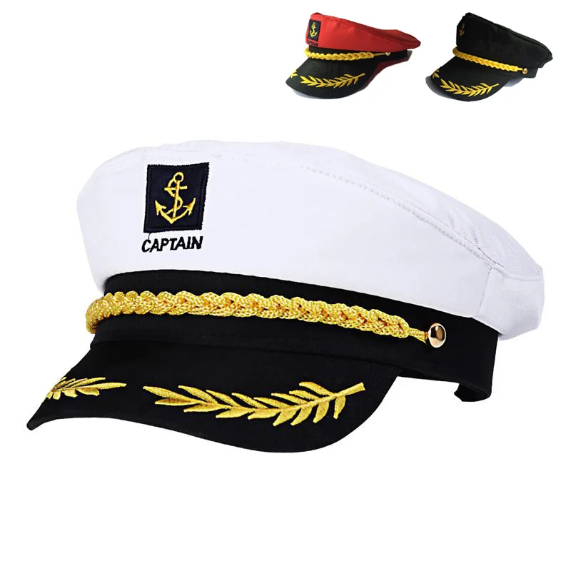 Cappello Da Marinaio Per Adulti Cappelli Militari Per Yacht Cappello Da Marinaio Nave Da Marinaio Capitano Costume Cappello Cappello Regolabile Blu Sc
