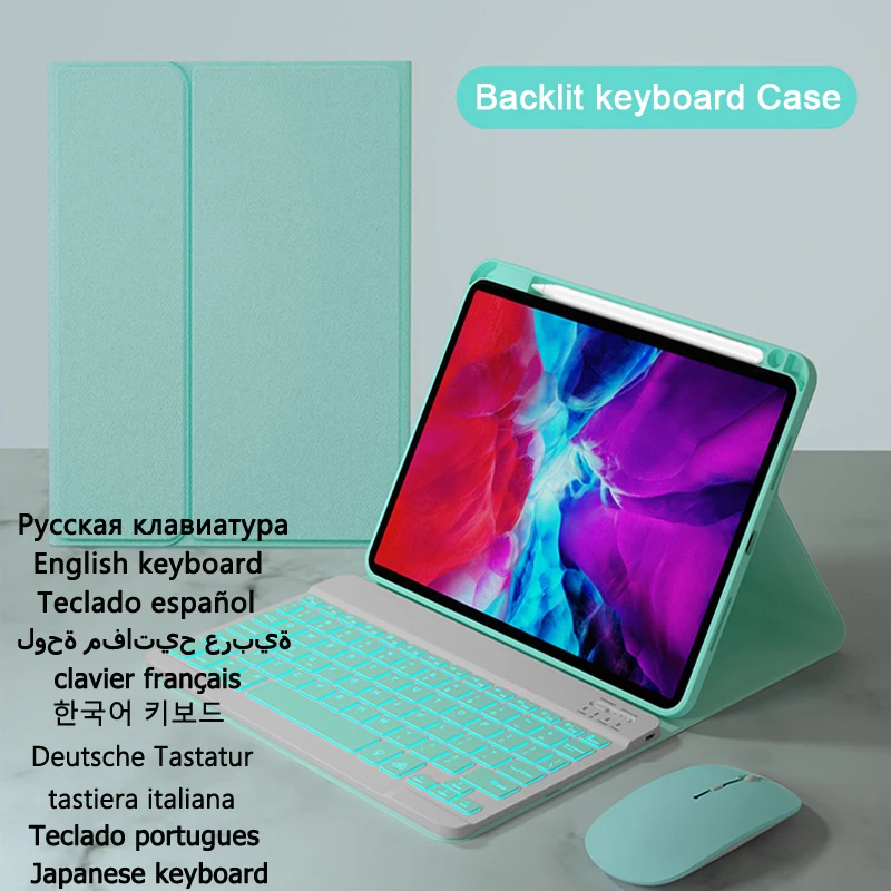 Cover Funda For Huawei Matepad Pro 2021 Backlit Keyboard Case For Matepad Pro 12.6'' Wgr-W09/W19 Spanish Russian Slim Keyboard