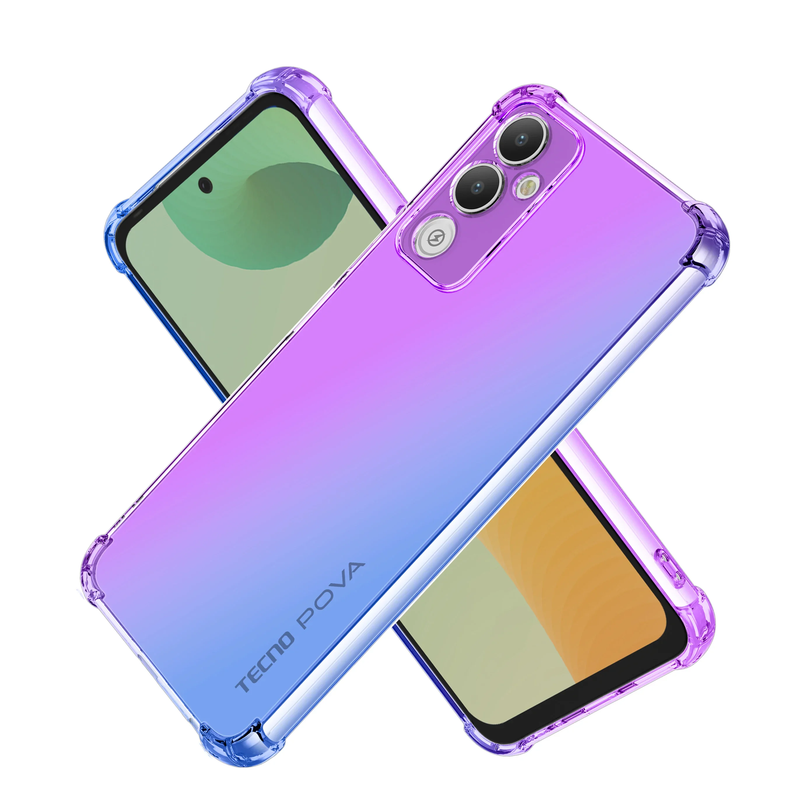 Custodia Per Tecno Pop 6 Pro Pova Neo Pova 4(Lg7N) Pova 3 2 Clear Cute Gradient Slim Antigraffio Tpu Flessibile Antiurto Cover
