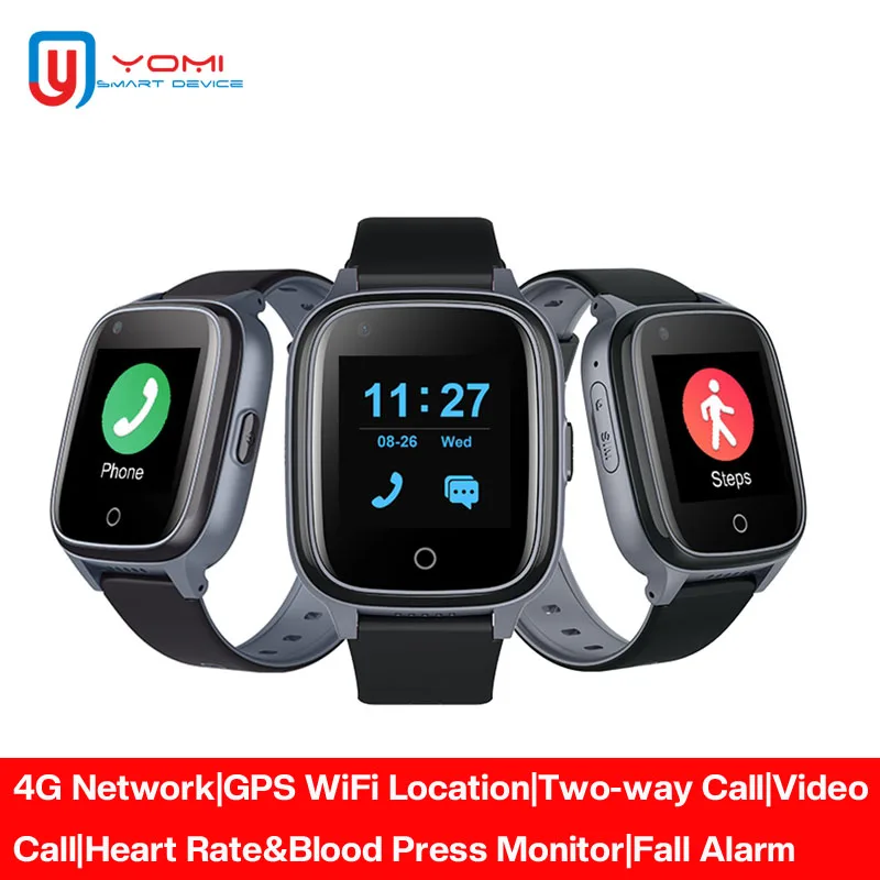 Orologio Per Anziani D32E Gps Tracker Impermeabile Cardiofrequenzimetro Rilevamento Caduta Sos Call Phone Watch Con Sim Reloj Personas Mayores