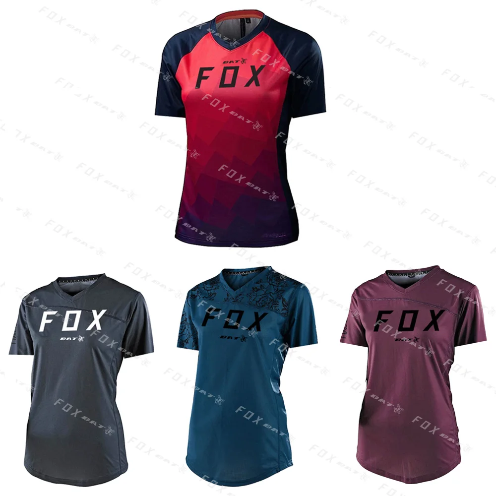 Donna Ciclismo Downhill Jersey Motocross Mountain Enduro Bike Abbigliamento Bat Fox Mountain Bike Mtb Camicie Offroad Dh Mtb T-Shirt