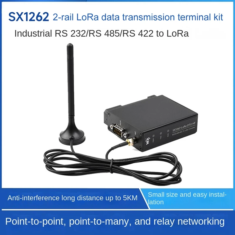 Nuovo Waveshare Sx1262-Lora-Dtu-Hf 850-930Mhz Binario Di Guida Lora Terminale Di Trasmissione Dati Dtu Rs232/Rs485/Rs422 A Lora Per Sub Ghz