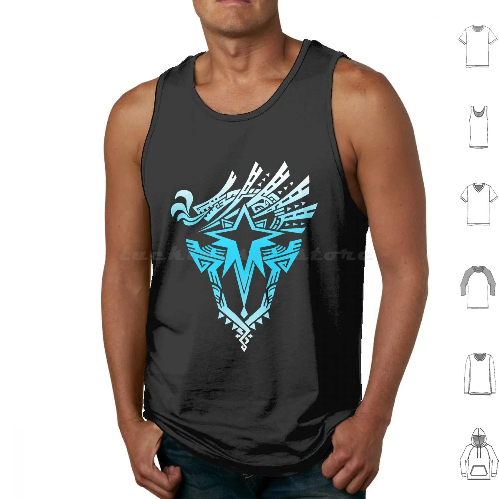 Monster Hunter World Iceborne Logo (Blu) Canotte Stampa Cotton Monster Hunter World Iceborne Monster Hunter Monster