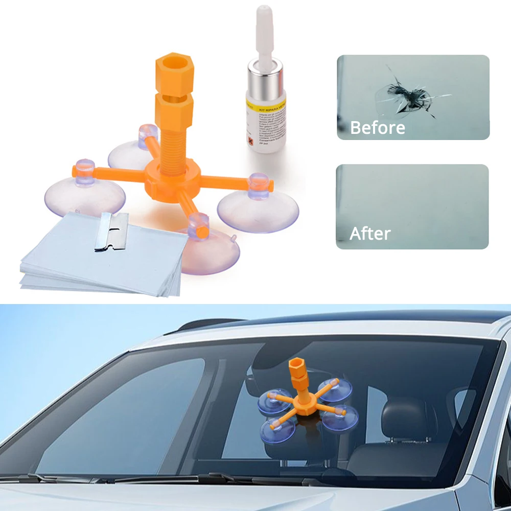 1 Pz Kit Di Riparazione Parabrezza Riparazione Rapida Vetro Incrinato Strumento Parabrezza Restauro Resina Sigillante Detergente Vernice Accessori Aut