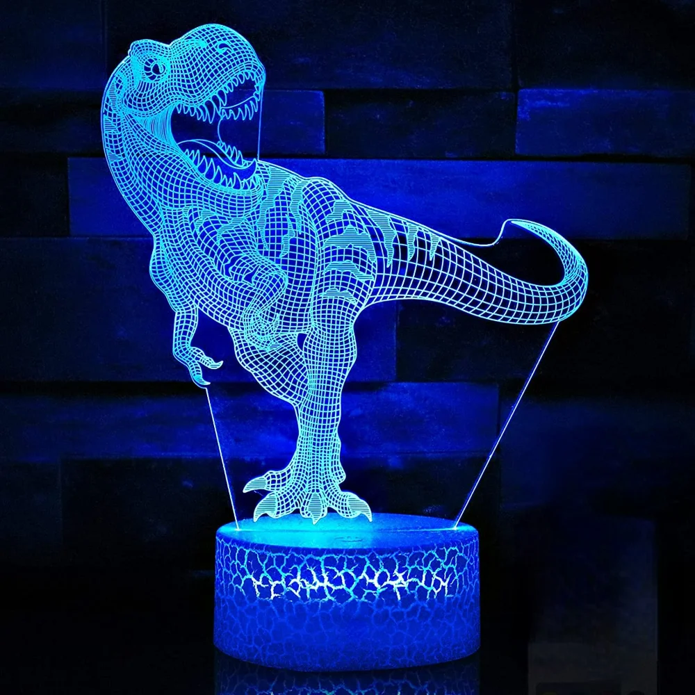 T Rex Dinosaur Lamp Toys 3D Led Night Light Per Ragazzi Dinosaur Gifts Con Telecomando Touch Usb Lampada Da Tavolo Alimentata A Batteria