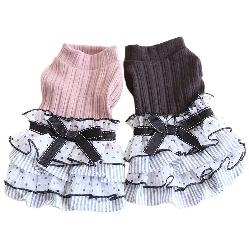Cani E Gatti Vestono A Pois Design Pet Puppy Shirt Primavera/Estate Vestiti Outfit 3 Colori