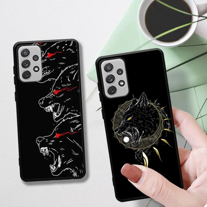 Custodia Per Telefono Black Wolf Per Samsung Galaxy A91 A80 A72 73 A52 53 A70 A41 A32 A21 A22S A42 Cover Per Telefono