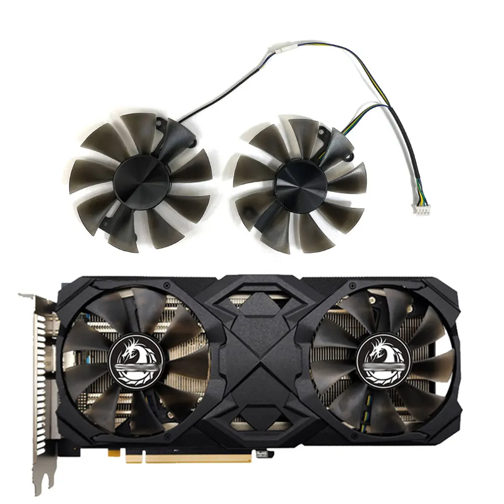 2 Pz/Lotto Ventole Di Raffreddamento Muslimgpu Sostituzione Per Ventole Di Raffreddamento Per Schede Video Grafiche Soyo Radeon Rx 580 8G Gddr5