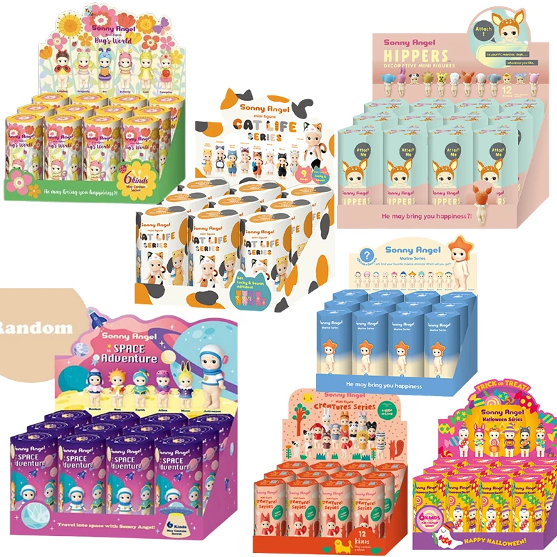 In Magazzino Sonny Angel 12 Pezzi Set Blind Box Marine Space Adventure Sdraiato Hippers Insect World Series Animali Strani Decoratio