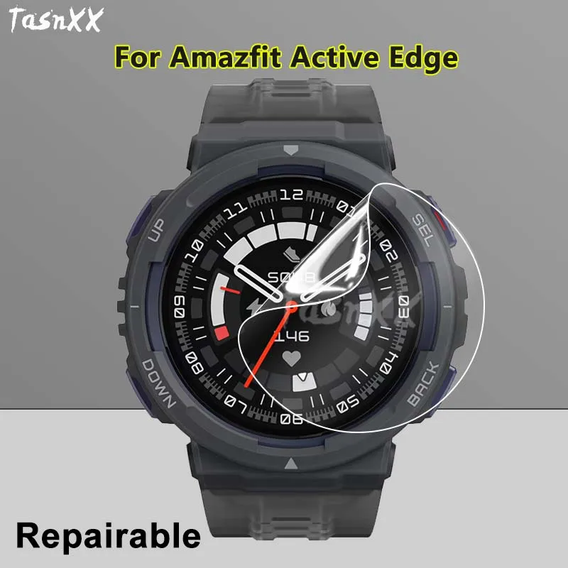 Pellicola Salvaschermo Ultra Trasparente Per Amazfit Active Edge Smartwatch Pellicola Idrogel Riparabile Morbida Antigraffio-Vetro Non Temperato