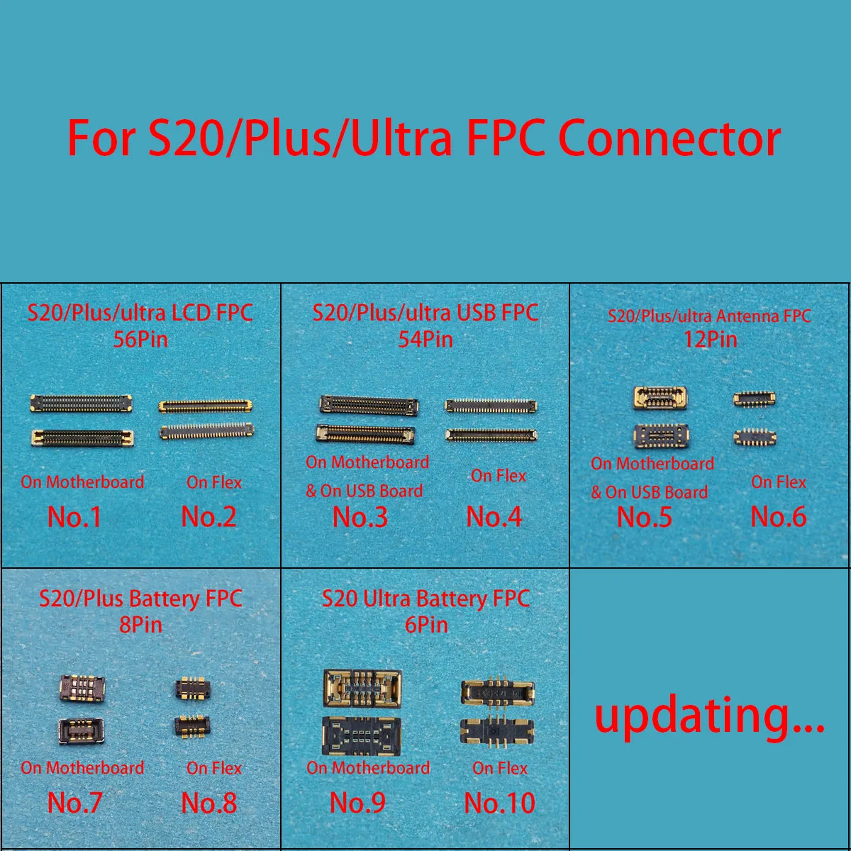 2 Pz 54 56 Pin Schermo Lcd Caricatore Usb Batteria Connettore Fpc A Bordo Per Samsung Galaxy S20/Plus/Ultra S20Plus S20Ultra S20U
