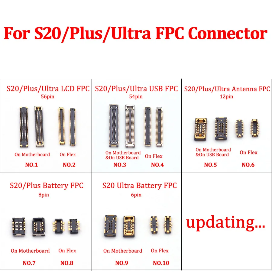 2 Pz 54 56 Pin Schermo Lcd Caricatore Usb Batteria Connettore Fpc A Bordo Per Samsung Galaxy S20/Plus/Ultra S20Plus S20Ultra S20U