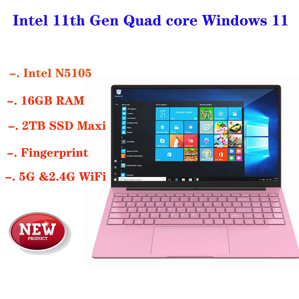 2023 Nuovo Laptop Molosuper Da 15.6 Pollici 16Gb Ddr4 1Tb/512Gb/256G Ssd Dual Wifi Office Learning Ultrabook Windows 11 Notebook