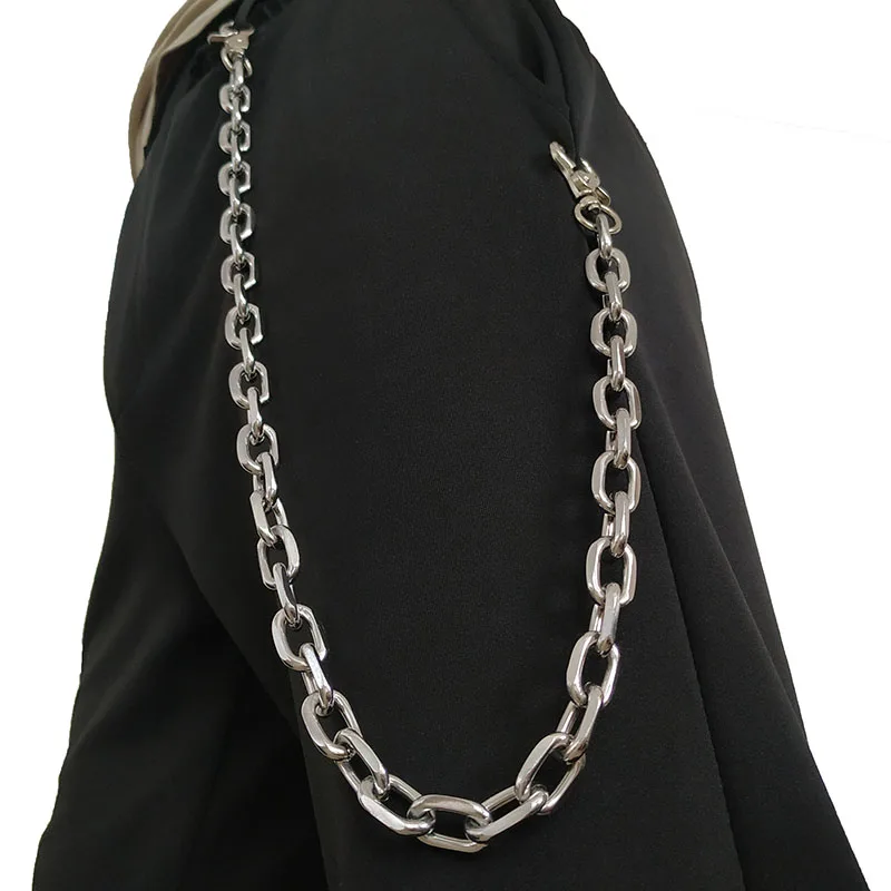 Moda Punk Hiphop In Pelle Alla Moda Cinture Catena Della Vita Maschio Pantaloni Catena Uomini Caldi Delle Donne Dei Jeans Argento In Metallo Accessori
