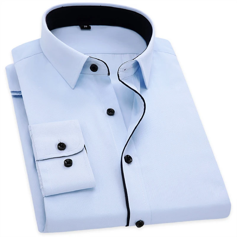 Nuovo Arrivato Camicie Da Lavoro Da Uomo Marca Manica Lunga Twill Uomo Camicie Eleganti Camicie Formali Business Social Camicie Non Ferro