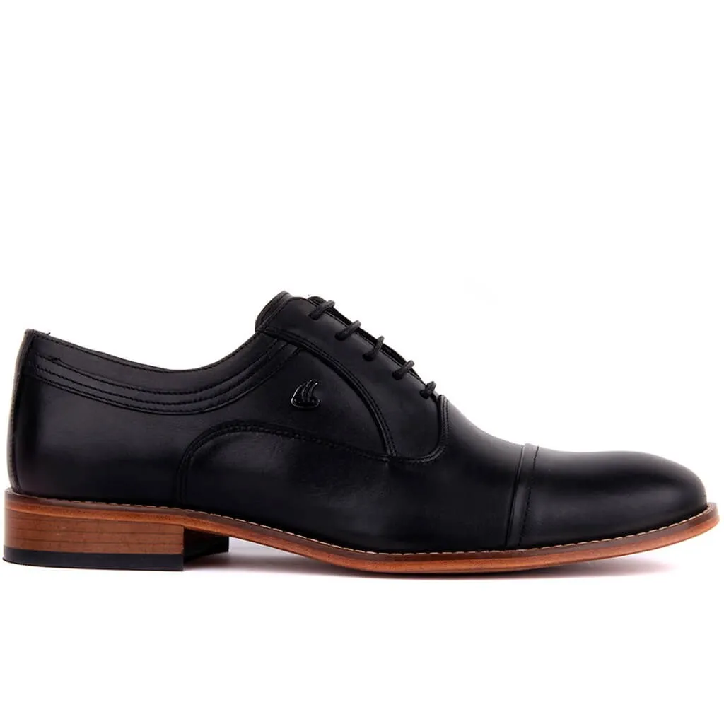 Vela-Lakers Nero Suola In Vera Pelle Scarpe Da Uomo Classici