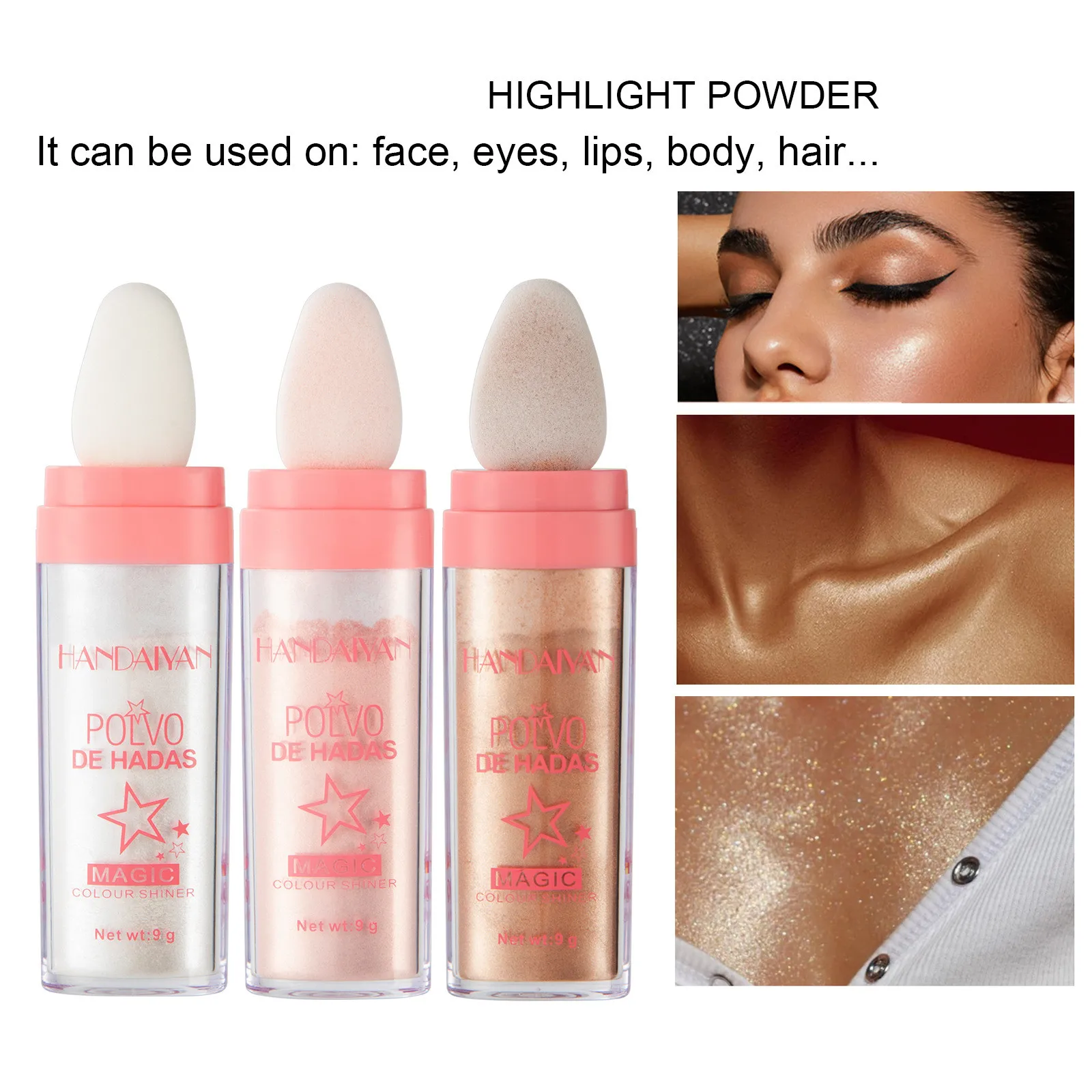 Evidenziatore Luccicante In Polvere Polvere Illuminante Lucida Trucco Viso Professionale Ombretto Labbra Capelli Corpo Glitter Make Up