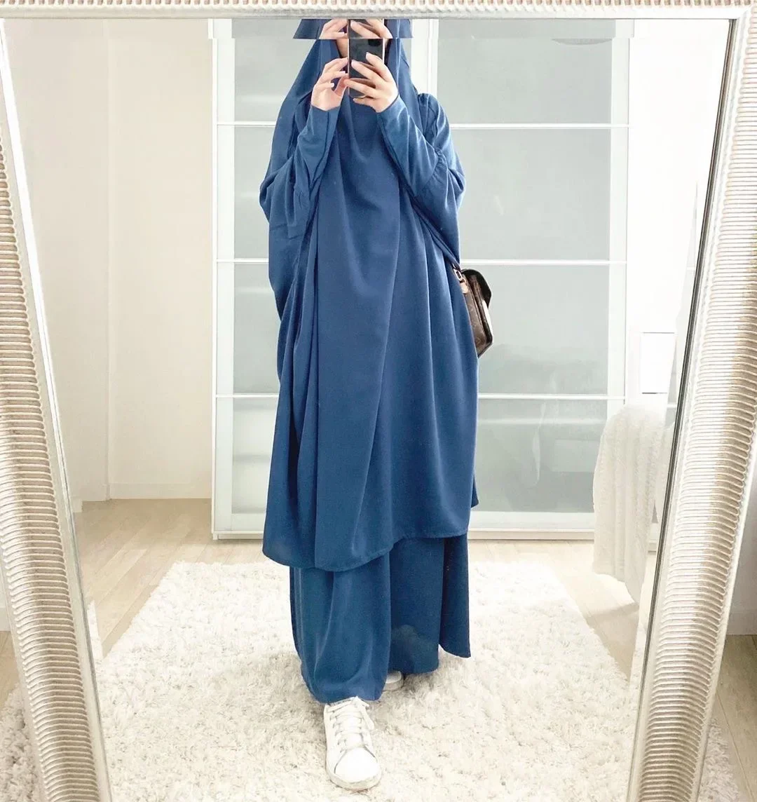 2024 Eid Abaya Hijab Dress Ramadan Abaya Per Le Donne Preghiera Indumento Gonna Set Musulmani Abaya Khimar Abito Lungo Islam Abbigliamento Niqab