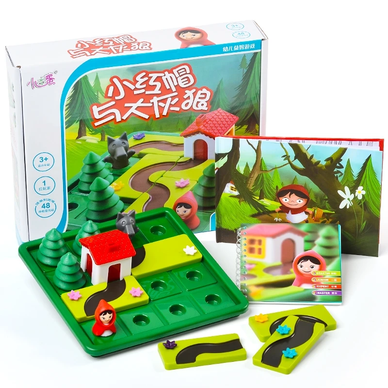 Little Red Riding Hood Bad Wolf Story 3D Plastic Puzzle Intelligence Toy Block Risolvi Il Percorso Sicuro Gioco Da Tavolo Baby Boy Girl Gift