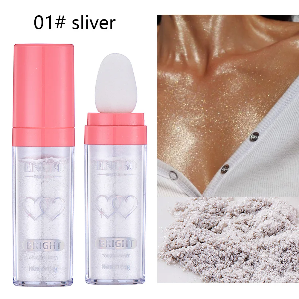 Evidenziatore D'Argento Trucco In Polvere Corpo Shimmer Fata Trucco Bronzer Shine Foundation Blush Lip Eye Hair Body Glitter Powder