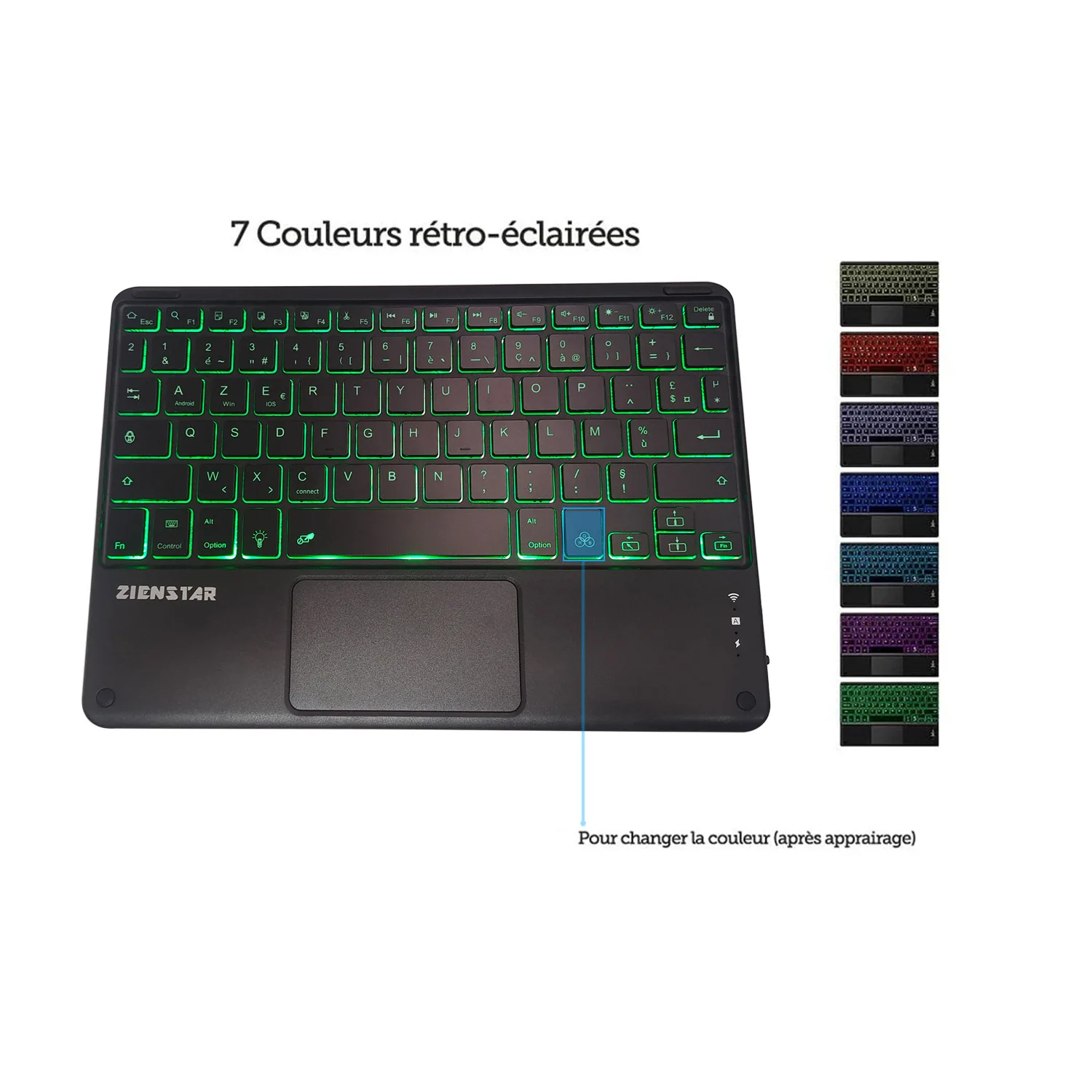 Tastiera Ultra Sottile Tastiera Bluetooth Wireless Tastiere Con Touchpad 7 Colori Retroilluminato Per Android Windows Tablet Telefono Laptop Pc