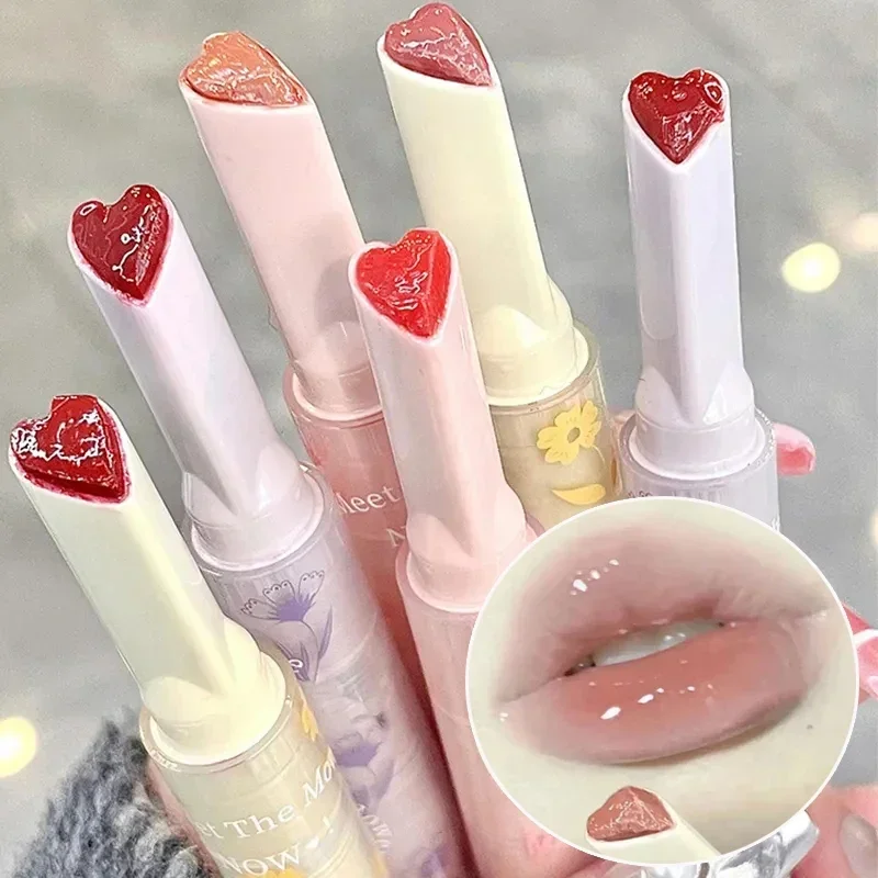 Waterproof Jelly Lip Glaze Mirror Water Lipstick Lucidalabbra A Forma Di Cuore Idratante Rossetto Penna Antiaderente Tazza Cosmetica Coreana