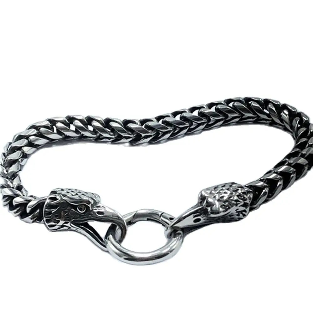 Bracciale Da Uomo In Acciaio Inossidabile Nordico Vichingo Norreno Bracciale Testa D'Aquila Bracciale Vichingo