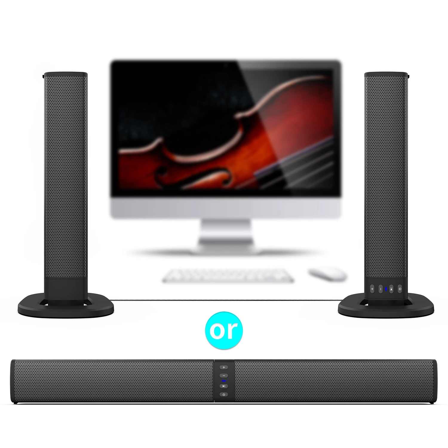 Altoparlante Per Computer Bluetooth Soundbox Subwoofer Altoparlanti Soundcore Per Tv Pc Music Sound Box Boombox Con Altoparlanti Fm Tf Usb Aux