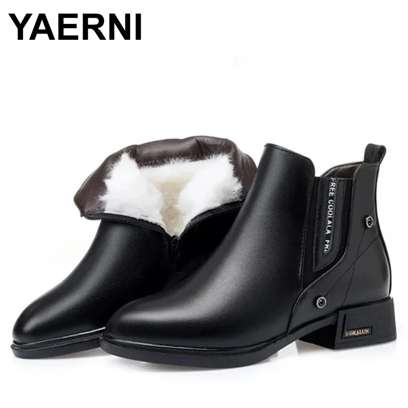 Stivali Eleganti Da Donna 2024 Lana Naturale Calda Scarpe Invernali Moda Donna Stivaletti Moda Tacco Alto Donna