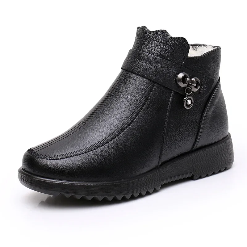 Stivaletti Da Donna In Vera Pelle Stivaletti Da Neve Donna Inverno Madre Stivaletti Antiscivolo Impermeabili Zeppe Calde Stivali Da Donna In Lana Natu
