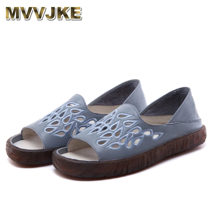 2023 Estate Donna Sandali Peep Toe Slip On Sandali Piatti Donna Scarpe Casual In Pelle Di Mucca Naturale Retrò Donna Sandali Gladiatore