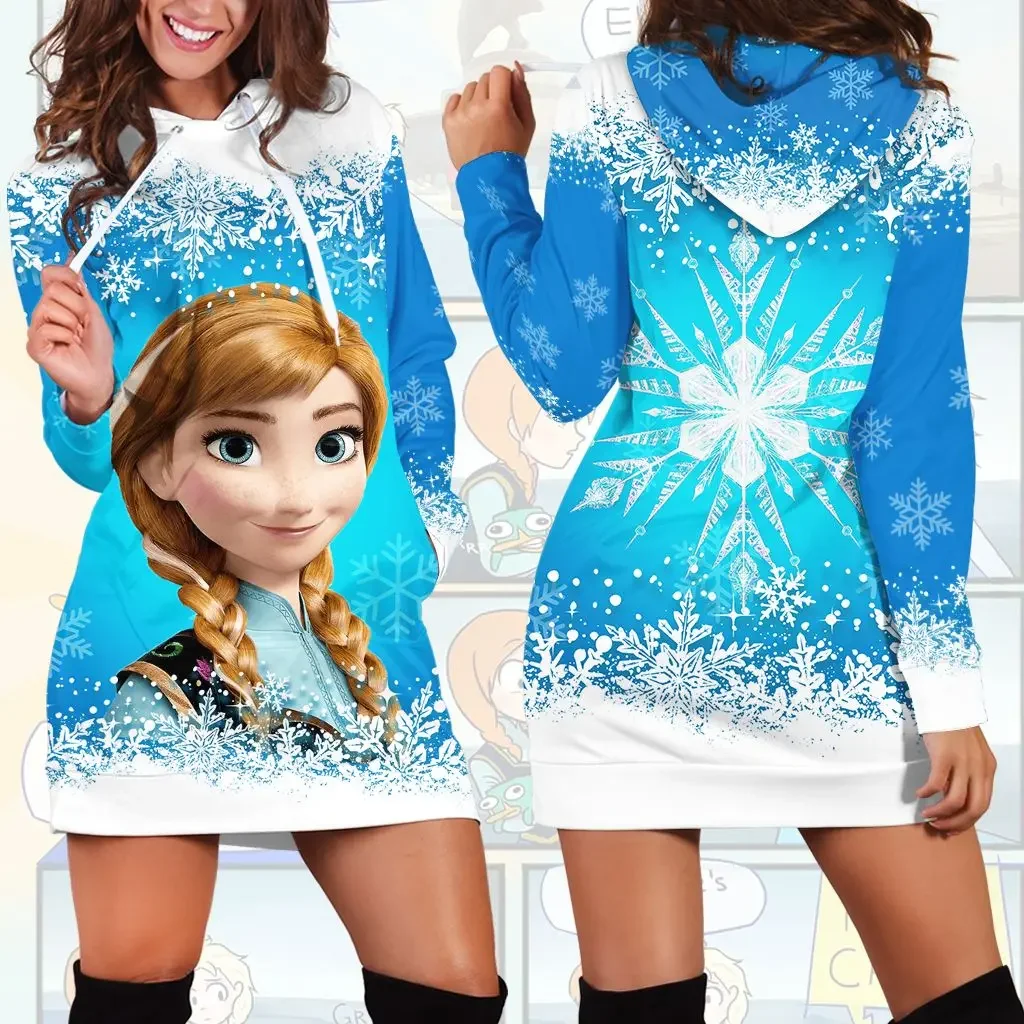 Nuovo Vestito Frozen Olaf Felpa Con Cappuccio Vestito Maglione Moda Disney Principessa Elsa Vestito Felpa Vestito 3D Allover Stampato Felpa Con Cappuc