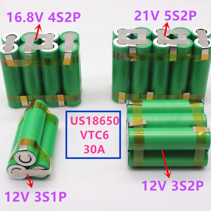 Vtc6 18650 30A 12V-21V 6000Mah 30 Amp, Per Batterie Cacciavite, Asta Di Saldatura 3 S1P 12.6 V, Batteria (Regolabile)