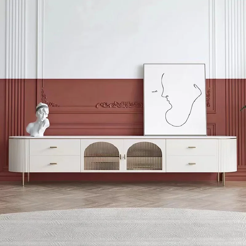 Console Mobile Center Tv Cabinet Bianco Moderno Di Lusso Grande Monitor Tv Stand Soggiorno Mueble Tv Salon Theatre Furnitures