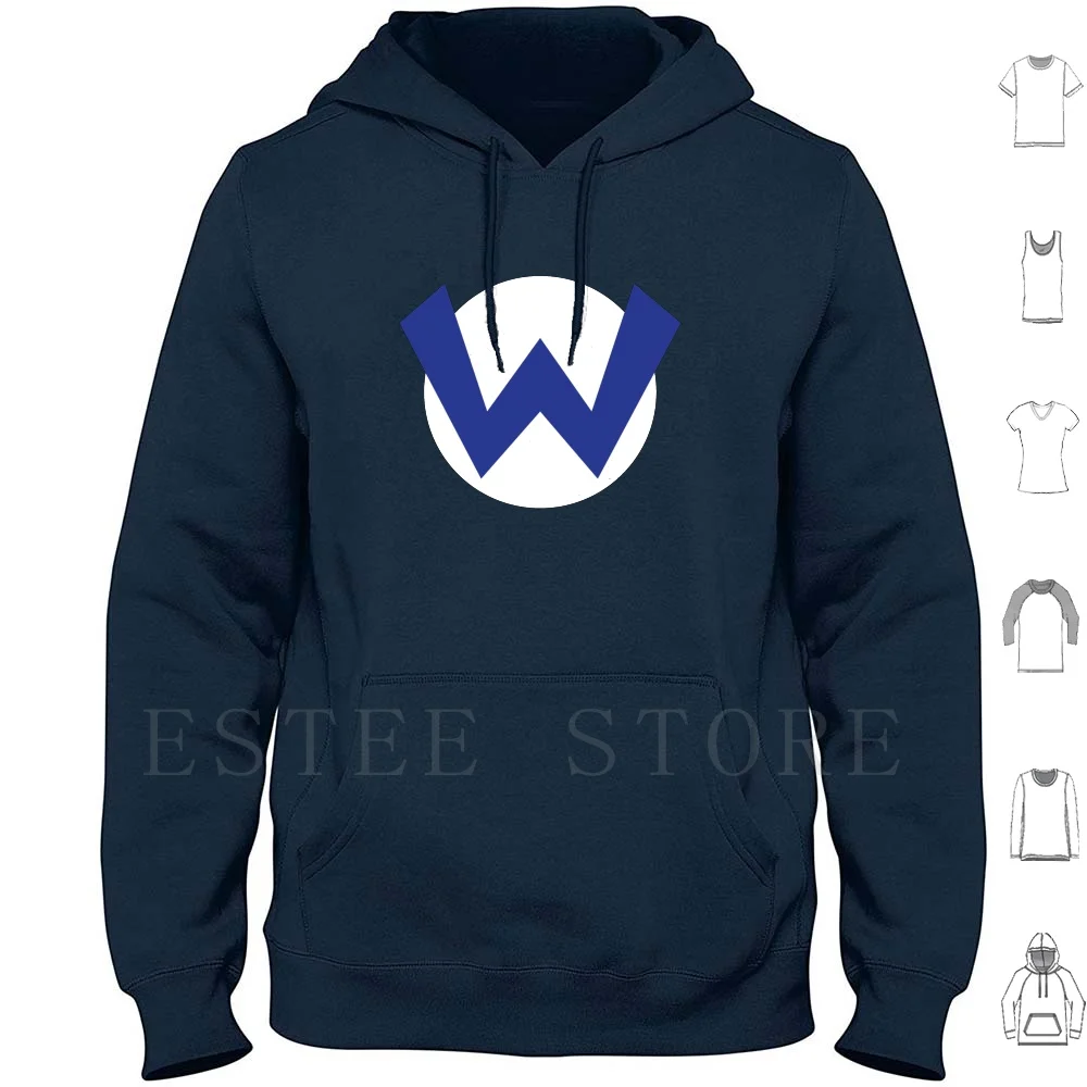 Felpa Con Cappuccio Originale Wario Emblem Manica Lunga Wario Super Wario Land Warioware Videogiochi Gaming Nerd Geek Luigi Toad Bowser