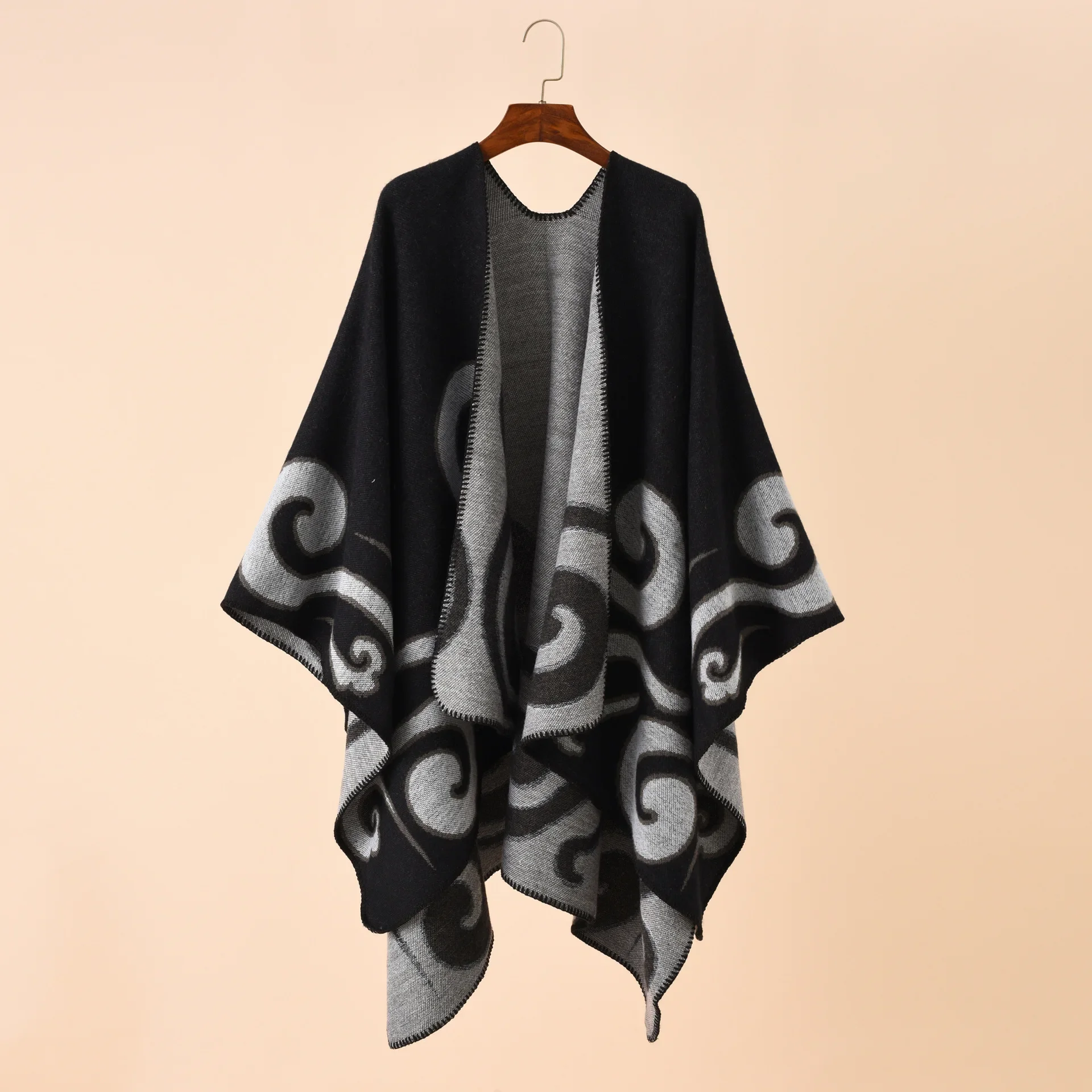 Forma Geometrica Bohémien Etnica Plus Size Imitazione Cashmere Scialle Diviso Mantello Sciarpa Infinito Sciarpa Di Design Donna Lusso Lj258