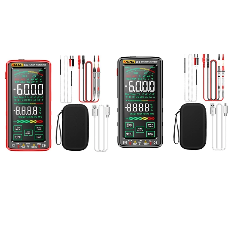 Aneng 683 Smart Multimeter High-End Touch 6000 Conteggi Multimetro Test Ricaricabile Multitester Ac/Dc Strumento Tester Di Tensione