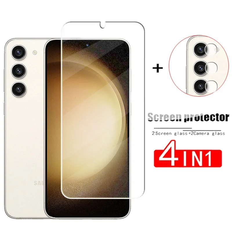 Vetro 4 In1 Per Samsung Galaxy S24 Plus Vetro Temperato Samsung Galaxy S24 S23 22 Plus Pellicola Proteggi Schermo Samsung S24