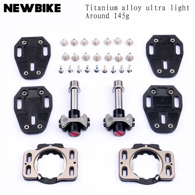 Neue 204G Titan Legierung Achse Strada Fahrrad Pedale Ultra-Licht Selbst Pedale Autobloccante Pedale Rennrad Auto-Lock Pelliccia