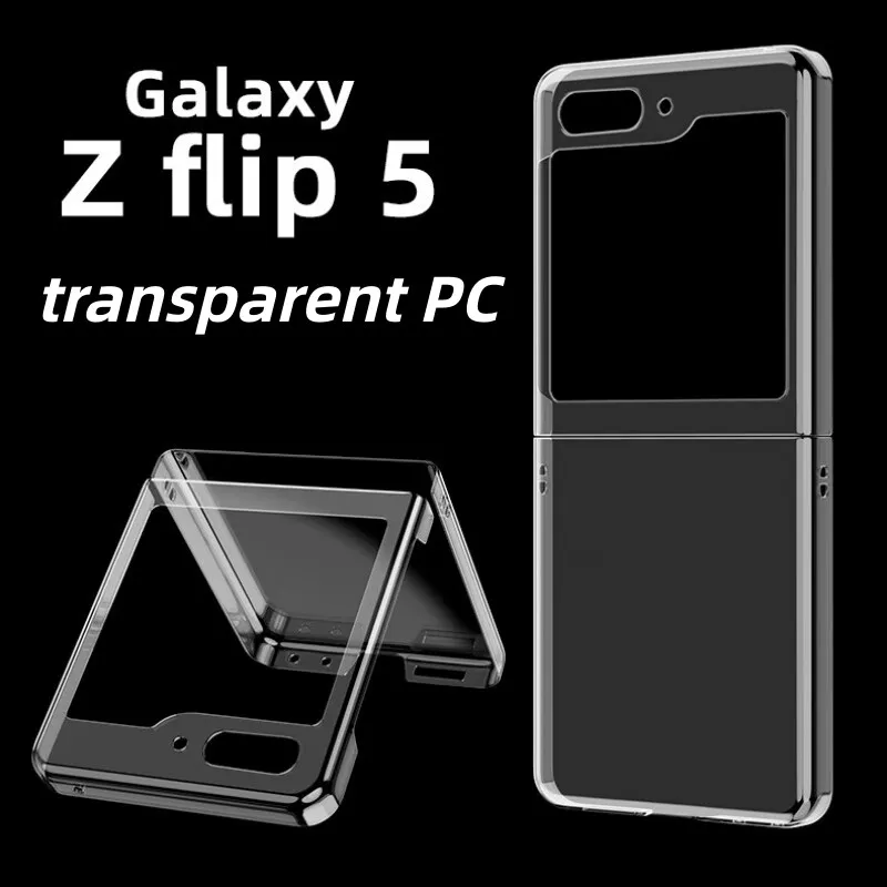 Z Flip5 Pc Case Trasparente Hard Thin Pc Phone Cover Luxury High Clear Paraurti Antiurto Per Samsung Z Flip 5 Flip Flip 5 Fundas