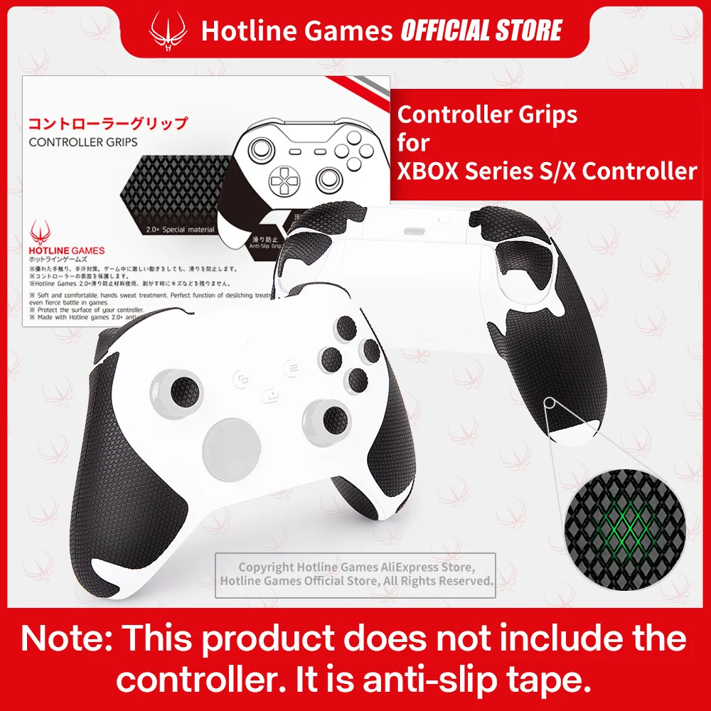 20 Pezzi Hotline Games 2.0 Plus Controller Grip Tape Compatibile Con Controller Xbox Series X/S, Antiscivolo, Traspirante