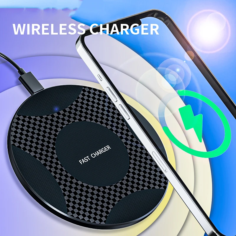 Caricabatterie Wireless Veloce Da 10W Per Xiaomi Redmi K60E Huawei Y6 2019 Huawei P60 Art Oukitel Airpods Pro Pad Di Ricarica Per Realme V23