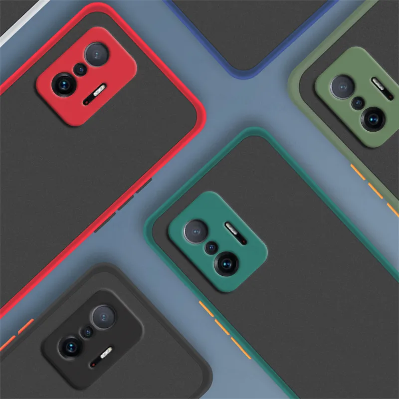 Per Xiaomi 11T Pro Case Xiaomi 11T Pro Cover 6.67 Pollici Antiurto Silicone Opaco Pc Paraurti Traslucido Per Xiaomi Mi 11T Pro 5G