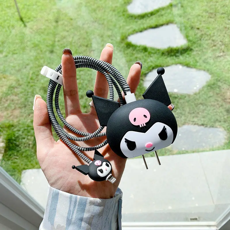 Hello Kitty Data Cable Cover Kuromi Melody Charging Data Plug Cover Per Cavi Digitali Per Iphone 11 12 13 Custodia Protettiva Per Caricabatterie