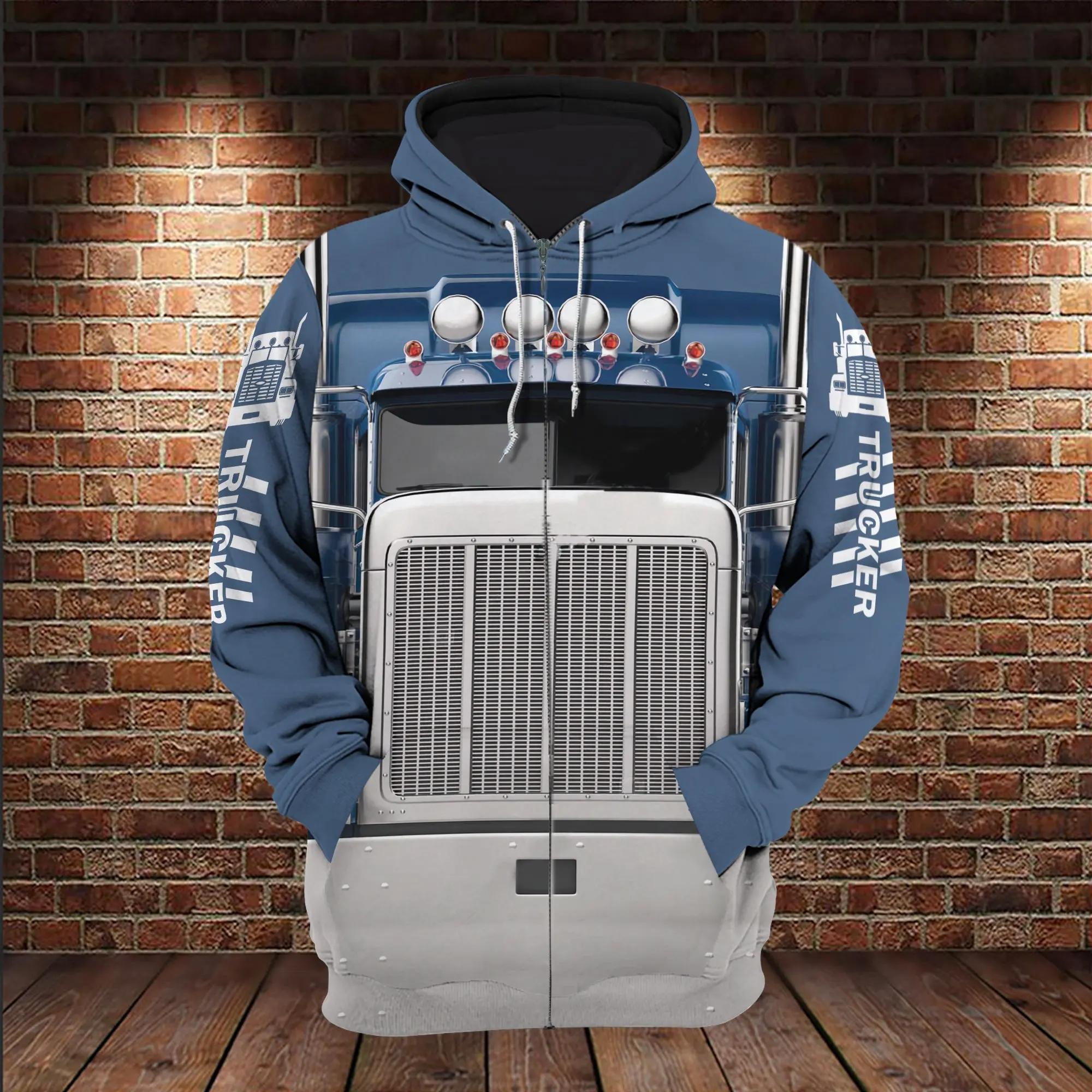 Plstar Cosmos Truck Driver Lover 3D All Over Stampato Mens Zip Up Hoodie Unisex Casual Jacket Zip Hoodies Sudadera Hombre Mt-48