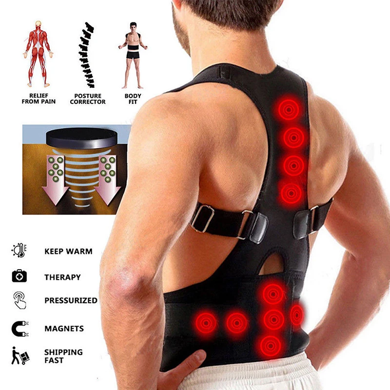 Correttore Di Postura Per Terapia Magnetica Per Uomo Donna Supporto Per La Schiena Brace Spina Dorsale Corretto Maintien Dos Correttori Houding Corret