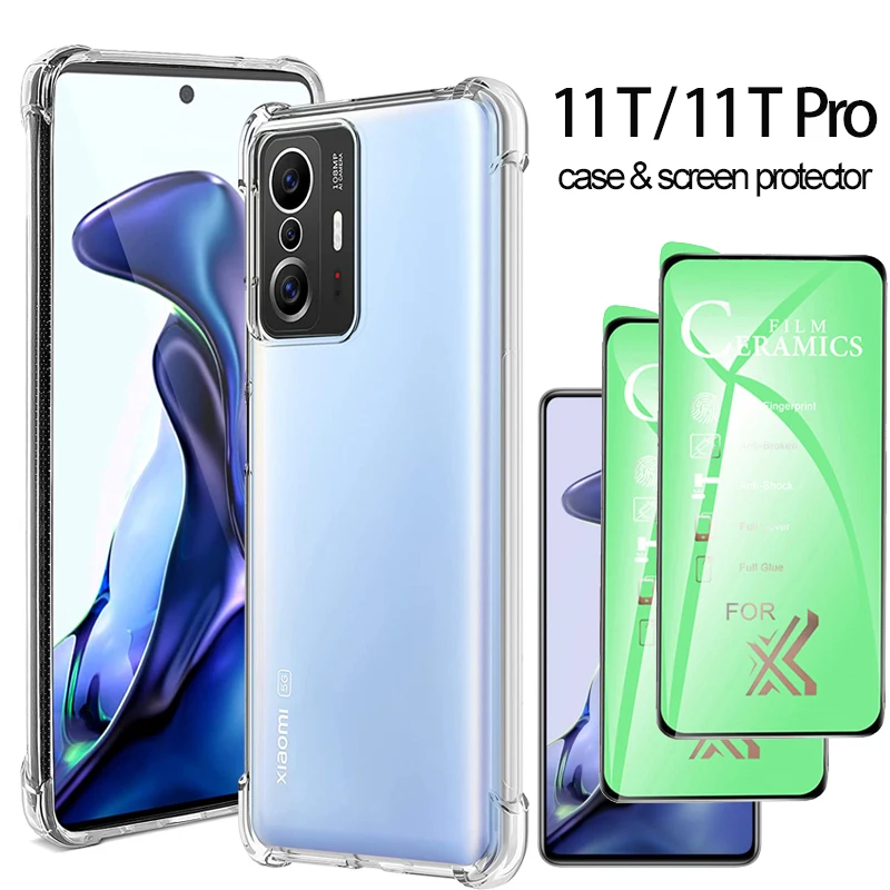Xiaomi 11 T Custodia E Protezione Dello Schermo Xiaomi 11T Pro 5G Antiurto Della Copertura Per Xiaomi 11T Pro Cover Trasparente Xiaomi Mi 11T  Pellico