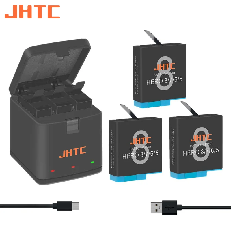 Batteria Per Gopro Hero 8/Per Gopro Hero 7 Hero 6 Hero 5 Hero 8 Batterie Nere Caricabatterie Accessori Per Fotocamere 1220Mah