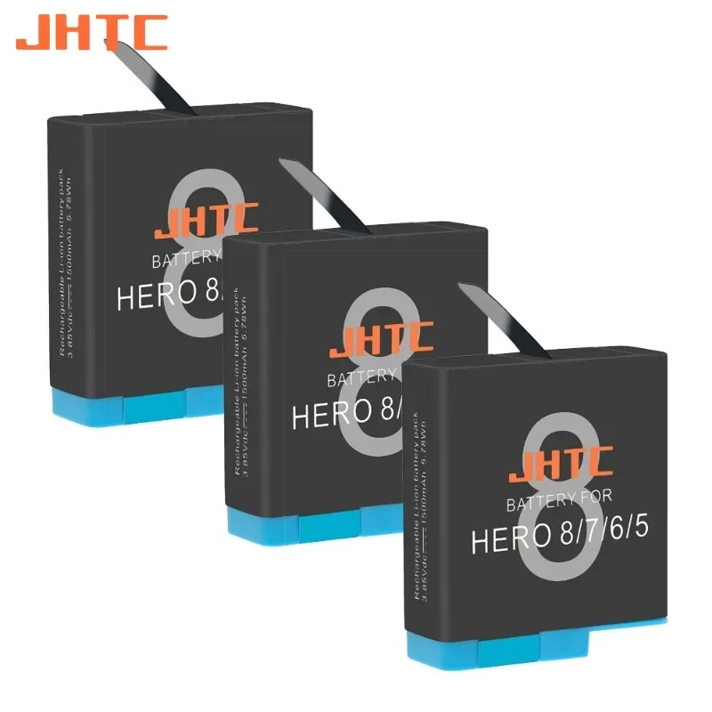 Jhtc 1500Mah Batteria Per Gopro Hero 8 Gopro Hero 7 Gopro Hero 6 Gopro Hero 5 Batterie Nere Accessori Per Action Cam